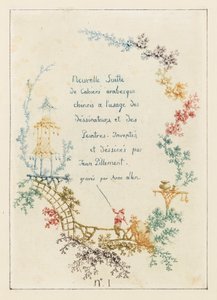 Címlap, 1. lemez a kínai arabeszk jegyzetfüzetek új csomagjából tervezők és ... alkotó: Jean Baptiste Pillement